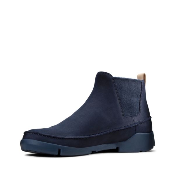 Clarks Womens Tri Poppy Ankle Boots Navy | UK-2348759